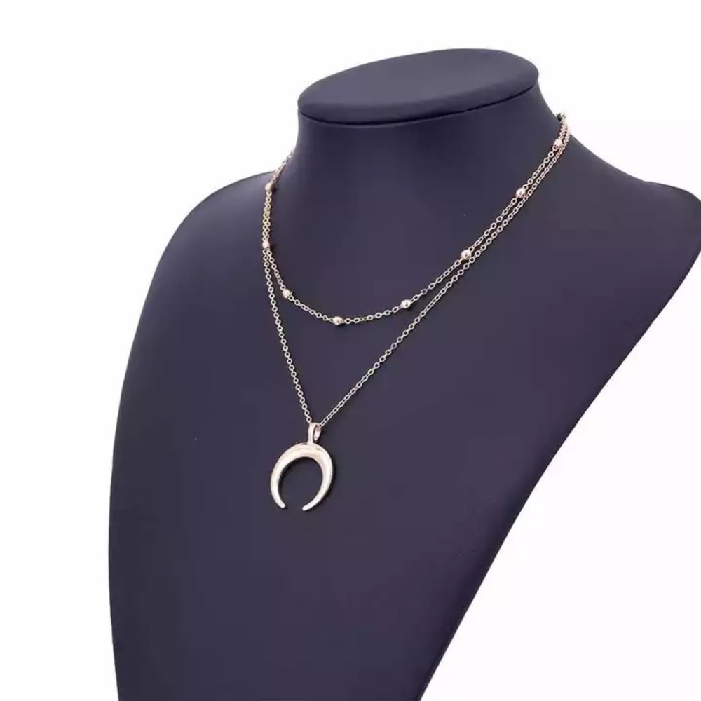 Last 1! New Boho Half Moon Necklace - Picture 3 of 5